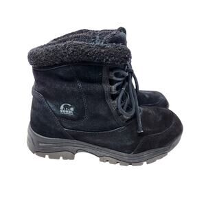Sorel Waterfall Low Lace Black Waterproof Winter Boots Lace Up Black Size 8.5